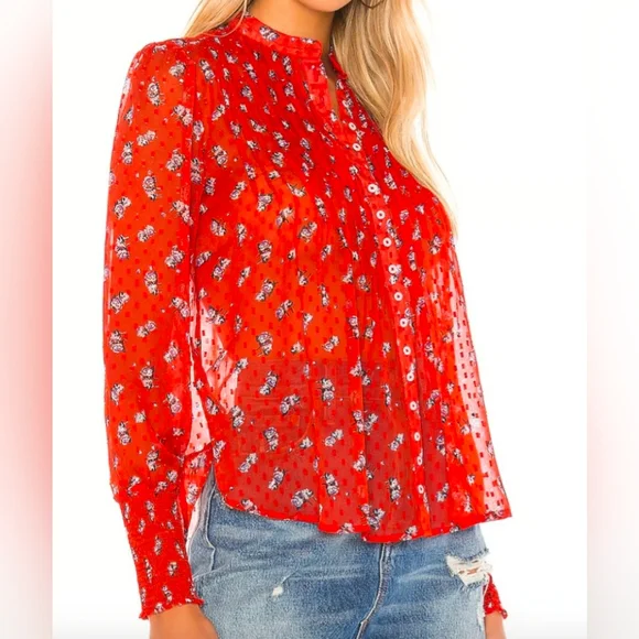 Free People Flowers In December Blouse - Picture 4 of 8